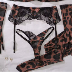 Ensemble Lingerie Leopard Allure (5 pièces)