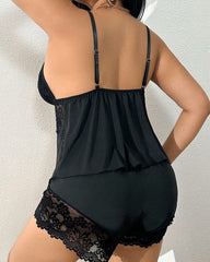 Ensemble Pyjama Satin et Dentelle Grande Taille