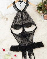 Body Sensuel en Dentelle Florale Transparente