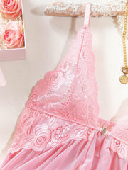 Ensemble de Nuisette en Dentelle Transparente