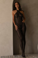 Catsuit transparent intégral en mesh
