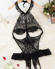 Body Sensuel en Dentelle Florale Transparente