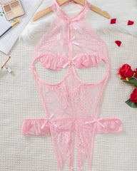 Body Sensuel en Dentelle Florale Transparente