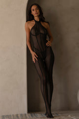 Catsuit transparent intégral en mesh